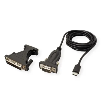 Roline VALUE pretvarač USB-C na Serial RS232, crni, 1.8m