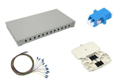 NFO Patch Panel 1U 19" Closed - Singlemode 12x LC UPC Duplex Adapter Pigtail kazeta SET
