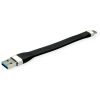 Roline USB3.2 Gen 1 silikonski kabel TIP A-C M/M, 0.11m, crni