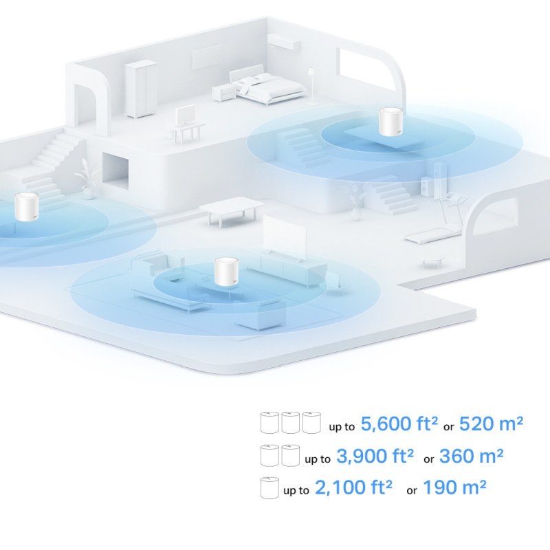 TP Link AX1500 Deco X10 (1-pack) Mesh Wi-Fi 6 Dual-Band, 300 Mbps/1201 Mbps (2,4GHz/5GHz) 2×Gigabit port, Deco App