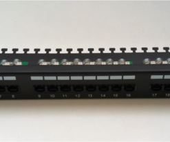 Masterlan patch panel 19", 24xRJ45, Cat5e, 1U, with tie bar, black
