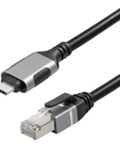 Transmedia Ethernet Cable Cat6 F UTP USB C to RJ45, 2m