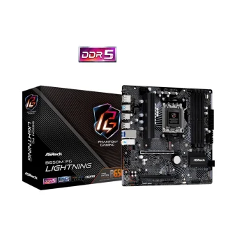 ASROCK B650M PG Lightning, S. AM5, 4xDDR5/7200(OC), PCIe 4.0, 2.5 G-LAN, HDMI/DP, USB-C, mATX