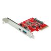 Roline PCIe ×4 adapter, USB3.2 Gen2, 1×USB-A + 1×USB-C