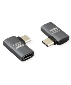 Roline USB4 Gen3x2 (40Gbit/s) adapter TIP C M/F, 240W (48V/5A), kutni, Alu, srebrni