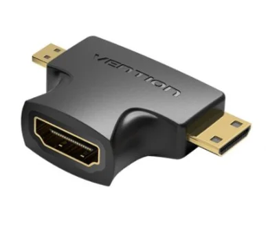 Vention 2 in 1 Mini HDMI and Micro HDMI Male to HDMI Female Adapter Black
