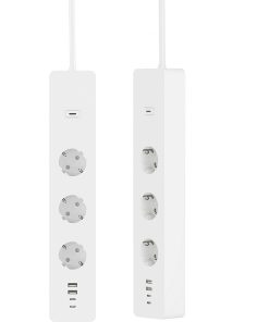 WOOX WiFi Smart multi-utičnica, 3×strujna utičnica, 2×USB-A, 2×USB-C punjač, WooxHome app, glasovna kontrola - Alexa & Google Assistant, 1.5m (R6132)