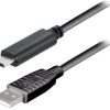 Transmedia USB type C plug - USB 2.0 type A plug 1,0m