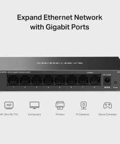 Mercusys 8-Port Gigabit Desktop preklopnik (Switch) 8×10/100/1000Mbps, Plug & Play, Auto-Negotiation, Auto-MDI/MDIX, metalno kućište