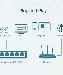 TP Link LS1005 5-Port 10/100Mbps Desktop Network preklopnik (Switch), 802.3X Flow Control, vanjsko napajanje