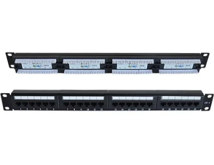 NaviaTec Cat6 Unshielded 24-Port Patch Panel, Crni