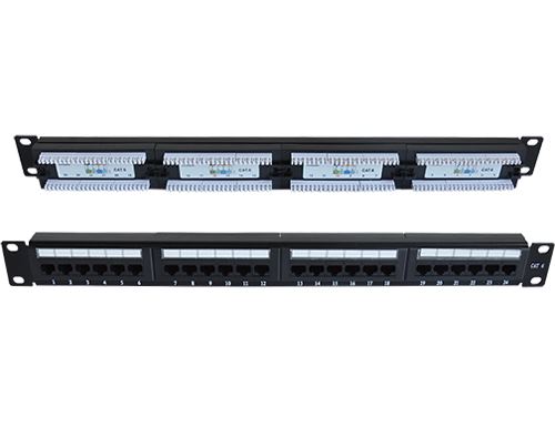NaviaTec Cat6 Unshielded 24-Port Patch Panel, Crni