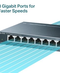 TP-Link 8-port Gigabit Desktop preklopnik (Switch), 8×10/100/1000M RJ45 ports, metalno kućište