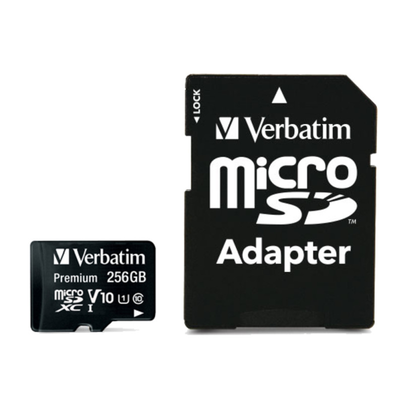 Verbatim memorijska kartica Premium Micro SDXC 256GB Class 10 + adapter