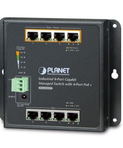 Planet Industrial 8-Port 10 100 1000T Wall-mount Managed Switch with 4-Port PoE (-40~75 degrees C)