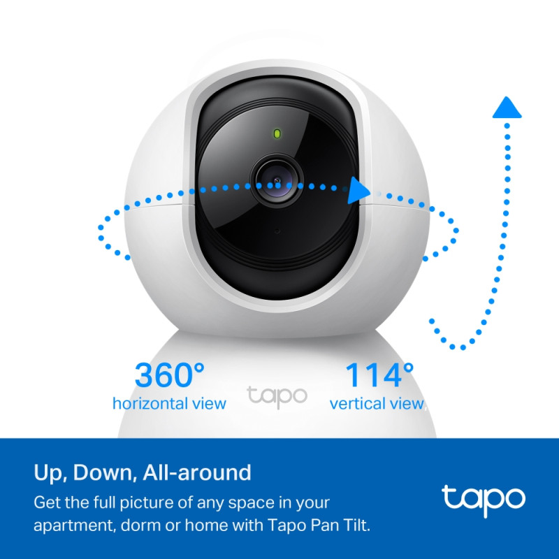 TP-Link Tapo C200P2 kamera FHD, H.264, 360°/114° Pan/Tilt, Advanced Night Vision, microSD, dvosmjerni audio, detekcija pokreta, Wi-Fi, Tapo app