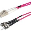 Transmedia Fibre optic MM OM4 Duplex Patch cable LC-ST 1m