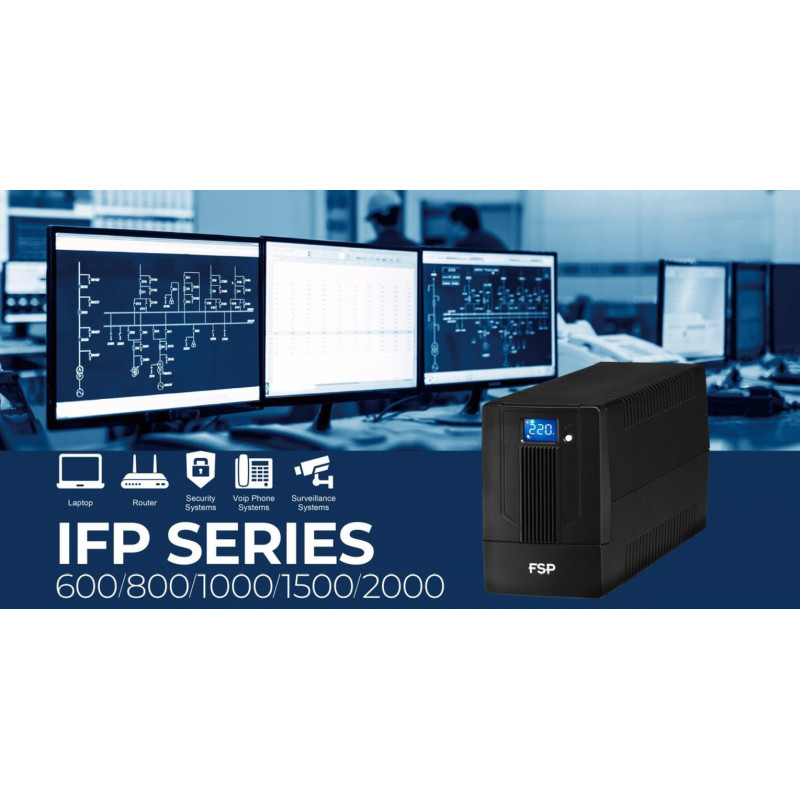 Fortron Source UPS iFP 1500VA/900W, Line-interactive, 2×Schuko, 2×IEC C13, RJ11/45, USB, 2×9Ah