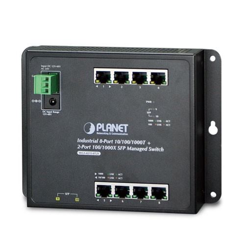 Planet Industrial Wall.mount 8P 2 SFP Managed Switch