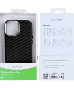 Rixus Mag Carbon With MagSafe Compatible For Apple iPhone 17 Titanium Black