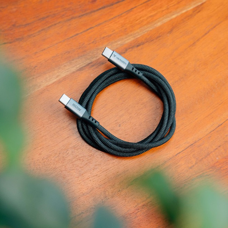 Verbatim Sync & Charge kabel USB-C na USB-C, M/M, 60W PD3.0/QC3.0, crni, 1.2m