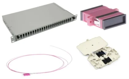 NFO Patch Panel 1U 19" Pull-out - Multimode 24x SC OM4 Duplex Adapter Pigtail kazeta SET