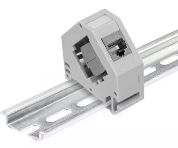NaviaTec keystone jack holder for DIN rail, 1 port, without keystone jack