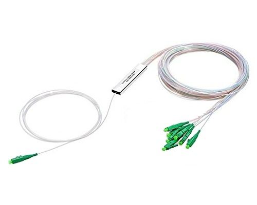 NFO Fiber Optic PLC Splitter, 1:8, Steel Box, SM, G657A, 1,5m, LC APC