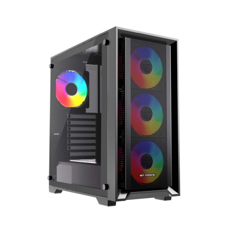 Bit Force VOLTRON ARGB-4 Gaming Midi Tower ATX kućište bez napajanja, crno