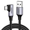 UGREEN USB-C (M) na USB-A (M), kutni 90°, 18W, 3A, pleteni kabel MFi, 1.0m