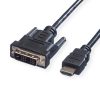 Roline VALUE DVI kabel, DVI-D (18+1) - HDMI, M/M, 3.0m, crni