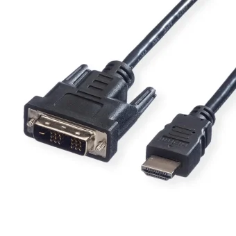 Roline VALUE DVI kabel, DVI-D (18+1) - HDMI, M/M, 3.0m, crni