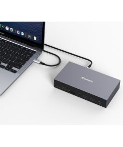 Verbatim CDS-17 portni USB-C Pro Docking Station HDMI do 8K | 2 x HDMI do 4K | 2 x DP | RJ45 | USB-A 3.2 | 2 x USB-A 3.0 | 2 x USB-A 2.0 | USB-C® 3.2 | SD | microSD | Audio | DC napajanje | USB-C Host