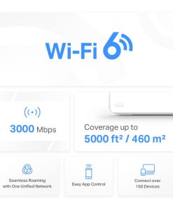 Mercusys Halo H80X(2-Pack) AX3000 Whole Home Mesh WiFi 6, Dual-Band 574Mbps/2402Mbps (2.4GHz/5GHz), 802.11ax/n/b/g 2.4 GHz - 802.11ax/ac/n/a 5 GHz, 3×G-LAN, Mercusys app