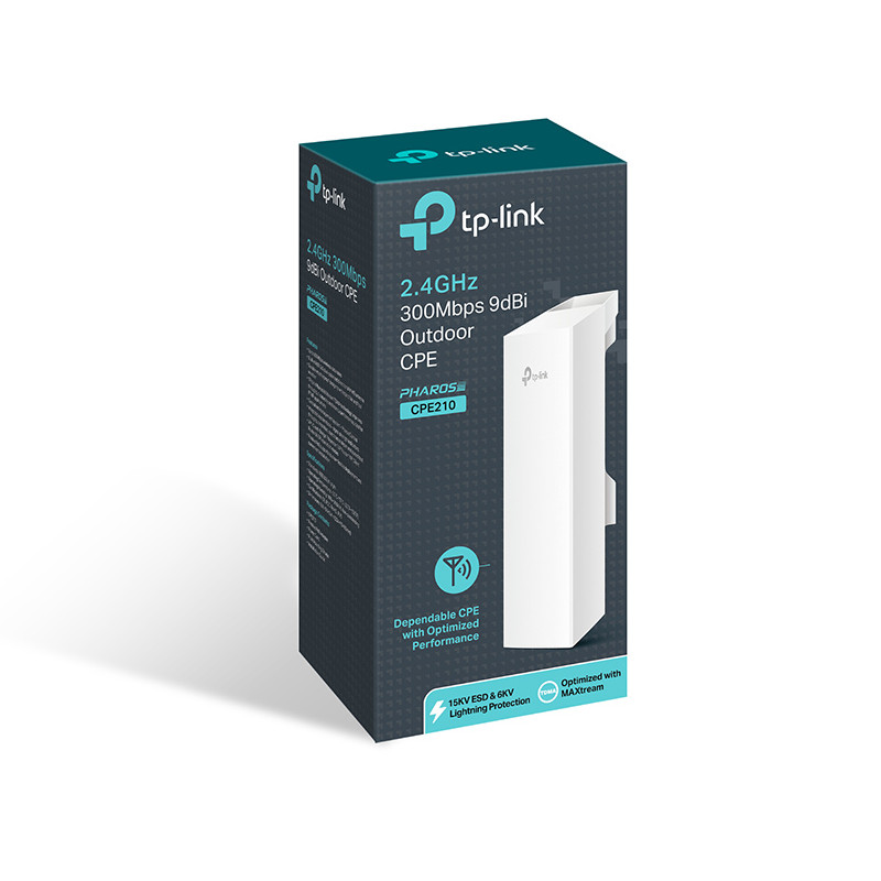 TP-Link bežična pristupna točka vanjska (AP) 300Mbps (2.4GHz), 802.11b/g/n, podrška za Pasive PoE, 2×LAN, WISP Client Router, QCA, 2×9dBi usmjeriva antena