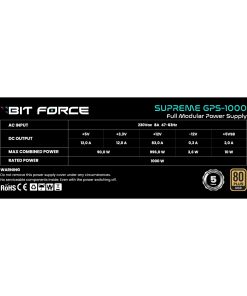 BIT FORCE napajanje 1000W 80+ GOLD SUPREME GPS-1000, modularno, ATX 3.1, PCI-E 5.1, FDB