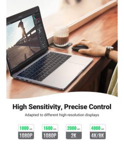 UGREEN SILENT bežični miš, 4000 DPI, USB, sivi
