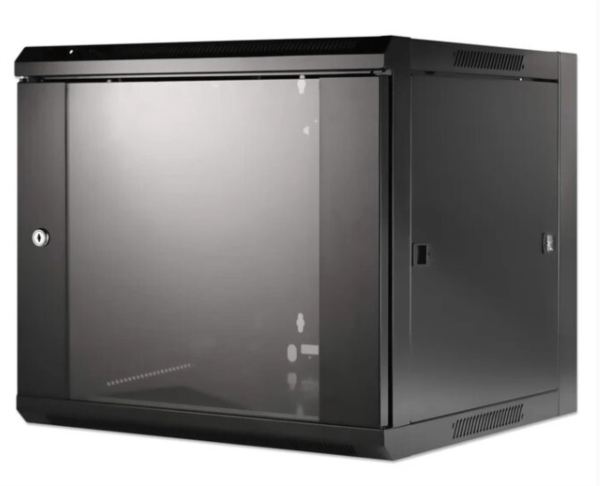 Intellinet 19" Wallmount Cabinet, 9U, 600 mm (23.6 in.) Depth, Black