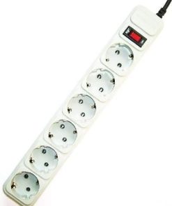Gembird Surge protector, 6 sockets, 3m, grey