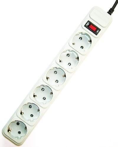 Gembird Surge protector, 6 sockets, 3m, grey