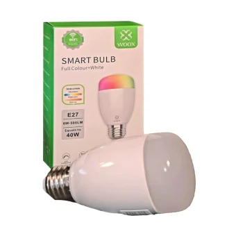 WOOX WiFi Smart LED RGB+CCT žarulja E27, 6W, 500lm, 2700K-6500K dimabilna, WooxHome app, glasovna kontrola - Alexa & Google Assistant (R5085)