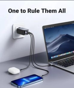 UGREEN GaN II Tech zidni punjač 65W, 1×USB-A/2×USB-C, PD3.0/QC4.0+, crni