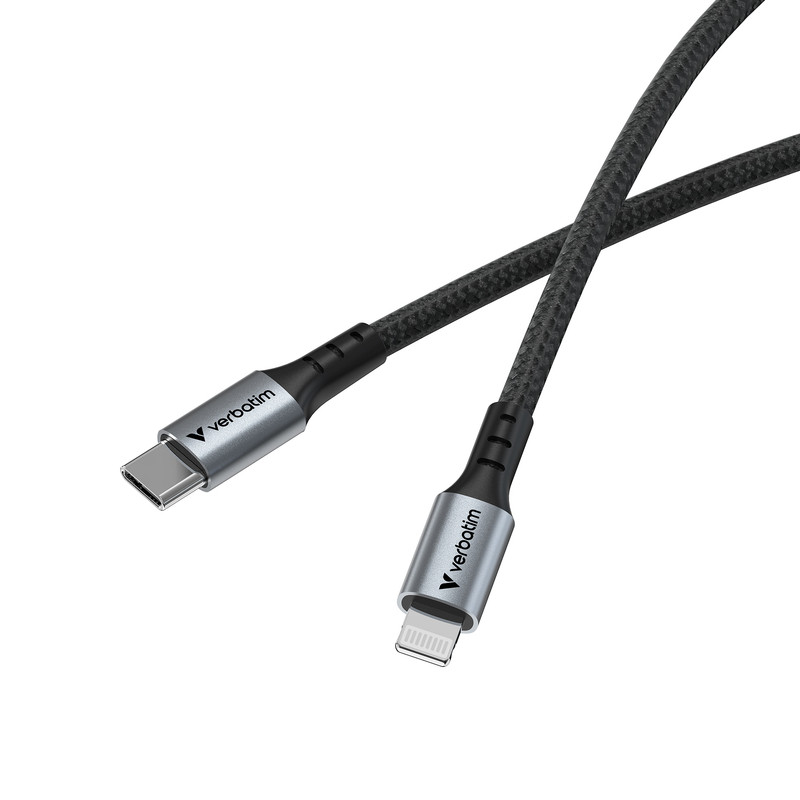 Verbatim Sync & Charge kabel USB-C na Lightning, M/M, 60W PD3.0, crni,1.2m