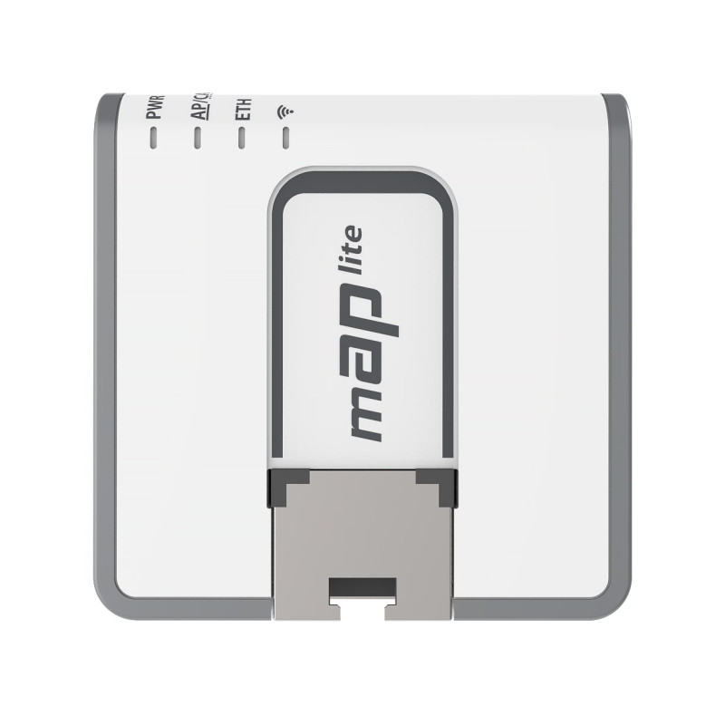 Mikrotik RBmAPL-2nD, mAP lite, 650Mhz CPU, 64MB RAM, 1×LAN, built-in Dual Chain 2.4Ghz 802.11bgn sa integriranim antenama, RouterOS L4, plastično kućište, PSU