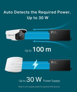 TP-Link PoE+ Injector Adapter, 1×Gbit PoE Port, 1×Gbit Non-PoE Port, 802.3at/af, Data+Power po istom kablu, do 100m, plastično kućište