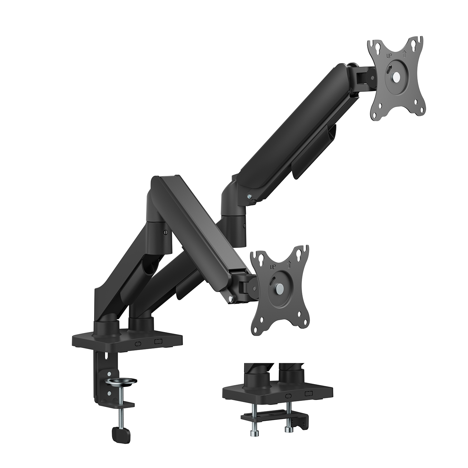 BIT FORCE nagibno-okretna stolna ručka za 2 17“- 32“ monitora, do 9kg (po monitoru) (BRACKET DMA-32-2M)