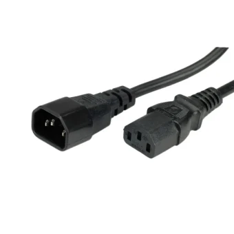 Roline VALUE naponski kabel PC-Monitor, IEC320 C14-C13 10A, M/F, 0.5m, crni
