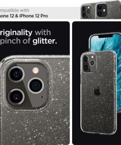 Spigen Liquid Crystal Glitter, zaštitna maska za telefon, prozirna clear-iPhone 12/Pro