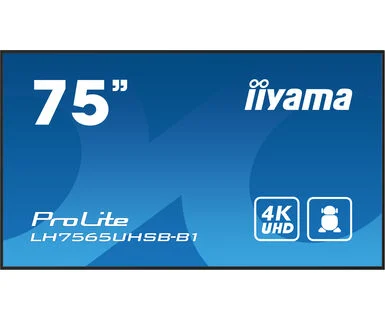 IIYAMA 75" LH7565UHSB-B1 4K UHD (3840x2160) IPS Siganhe 24/7, 800 cd/m2, 1200:1, Android OS, E-Share, iiSignage2