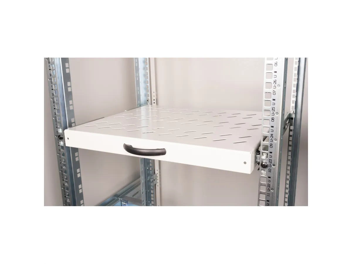Roline 19" 1U izvlaćiva polica, D=350mm, nosivost 25kg, siva